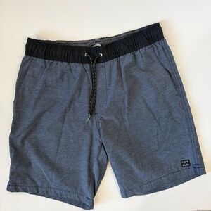 Men’s Billabong Recycler Elastic Waist Shorts Blue Black Size Small